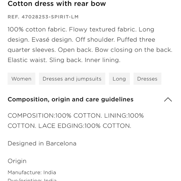 NWT Mango Cotton dress with rear bow size L - Picture 7 of 9